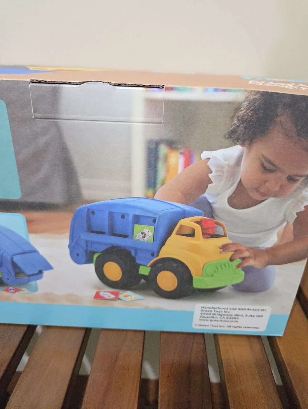 Disney Baby Mickey Mouse Recycling Truck Toy - Blue & Yellow NEW